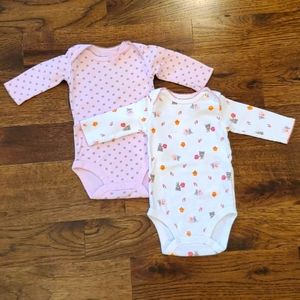 Carter's girls long sleeve onesies size 3M